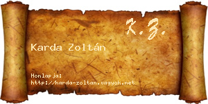 Karda Zoltán névjegykártya