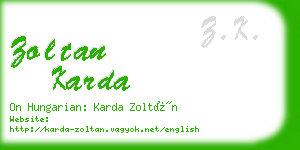 zoltan karda business card